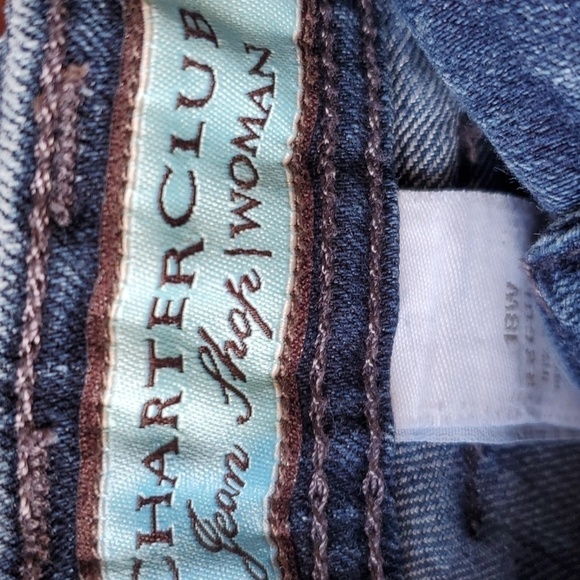 Charter Club curvy boot cut tummy slimming jeans size 18Wvslight distressing - Picture 2 of 11
